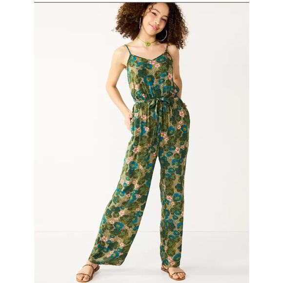 SO Pants - Juniors' SO Wide-Leg Jumpsuit size large